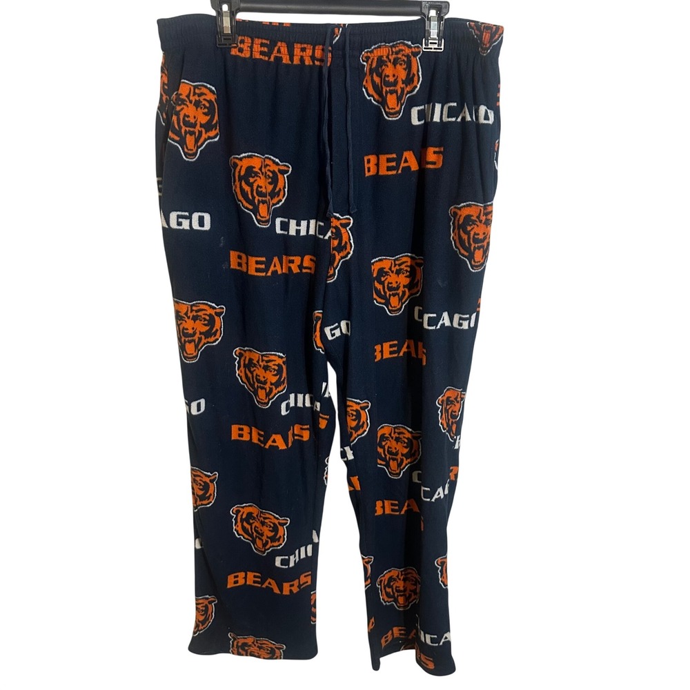 NFL Chicago Bears Pajama Pants Mens XL Navy Blue Fleece Lounge Sleepwear Sports